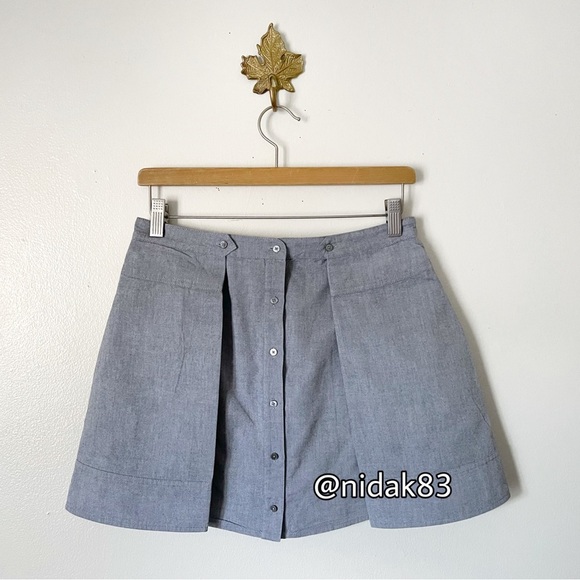 T by Alexander Wang Gray mini skirt size 0 Small preowned - Picture 1 of 6